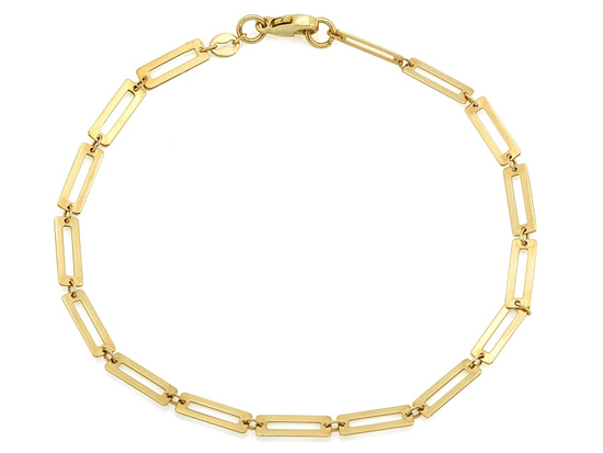 Bransoletka złota ze sztywnych prostokątnych ogniw