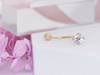 Kolczyk złoty piercing do pępka z cyrkonią