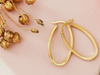 Złote kolczyki owalne angielskie