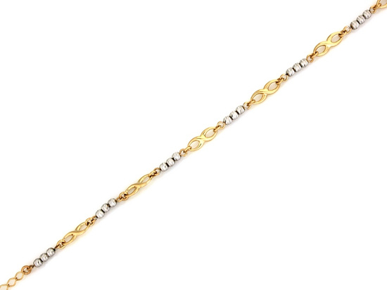 Elementowa złota bransoletka z nieskończonością