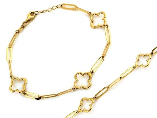 Bransoletka złota z modnych elementów na czasie