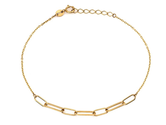Zlota bransoletka z dużymi ogniwami modna na czasie