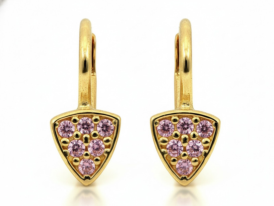 Kolczyki złote angielskie z cyrkoniami