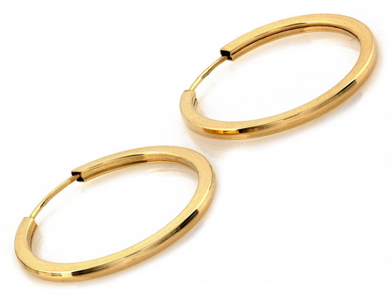 Kolczyki złote koła szarniry 21mm