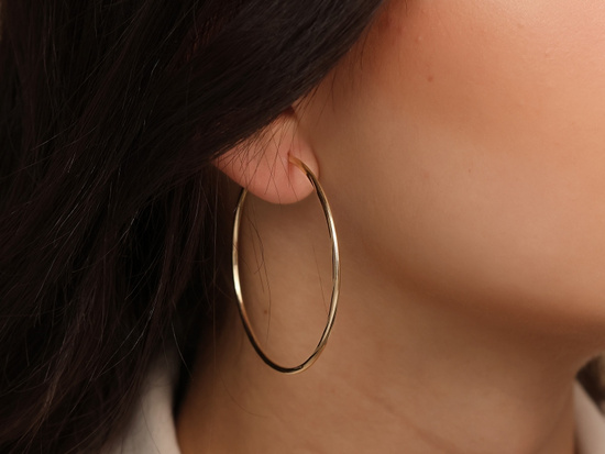 Złote kolczyki koła kółka 51mm