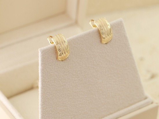 Kolczyki złote angielskie błyszczące