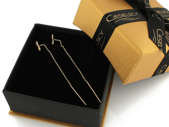 Kolczyki złote przeciągane z nieskończonością