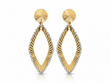 Kolczyki złote wiszące na sztyfcie