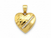 Złote serce wypukła zawieszka zdobione cyrkoniami