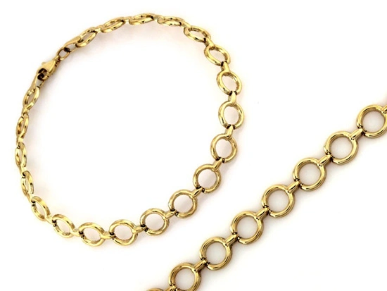 Złota bransoletka z okrągłych elementów