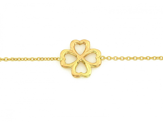 Bransoletka złota z koniczyną