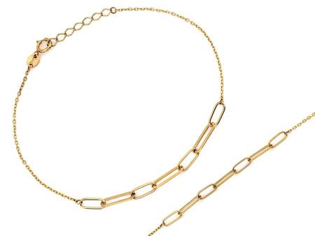 Zlota bransoletka z dużymi ogniwami modna na czasie