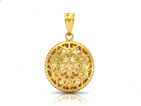 Ażurowa okrągła zawieszka złota