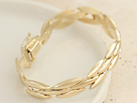 Bransoletka złota szeroka elementowa ruchoma