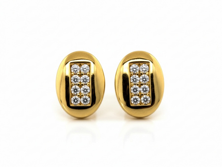 Złote kolczyki delikatne owalne na sztyfcie