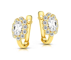 Złote kolczyki 333 dla dziewczynki - kwiatki