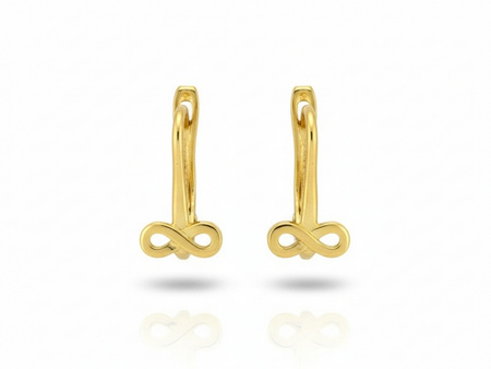 Złote kolczyki ze znakiem nieskończoności