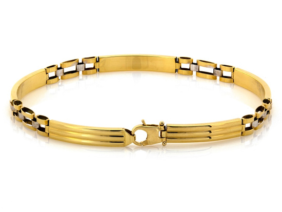 Bransoletka złota męska ze sztywnych elementów