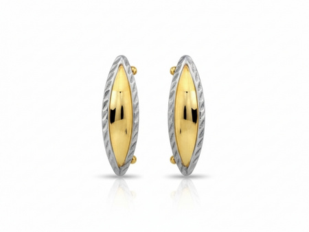 Kolczyki dwukolorowe złote diamentowane