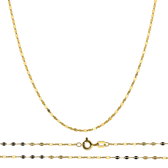 Złoty łańcuszek, naszyjnik 585 finezyjny, blaszkowy