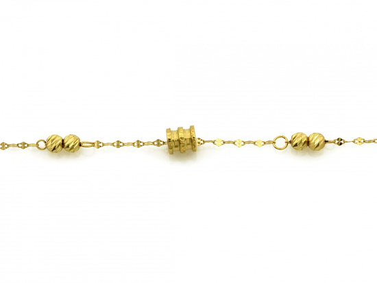 Bransoletka złota łańcuszkowa z kulkami