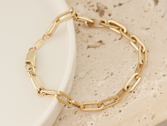 Bransoletka złota łańcuszkowa z dużych ogniw 4.5mm