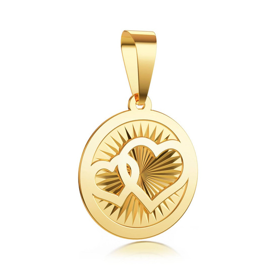 Złota zawieszka 585 - serce, serca