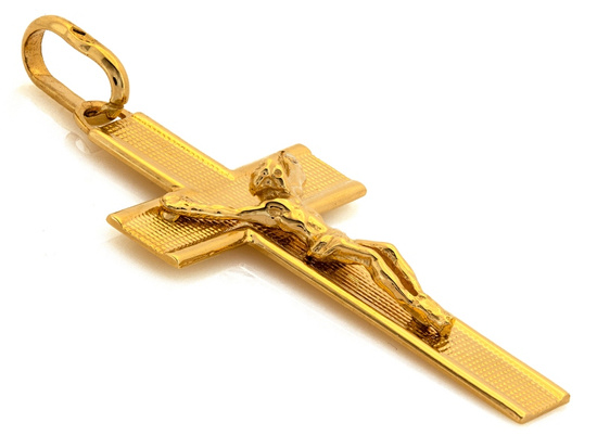 Zawieszka złoty krzyżyk z pasyjką z Jezusem