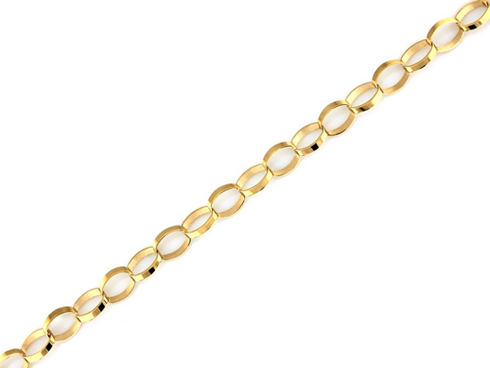 Złota bransoletka spleciona z owalnych ogniw