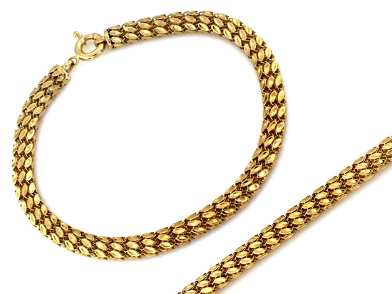 Bransoletka złota giętka elementowa