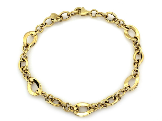 Złota bransoletka efektowna z dużych ogniw