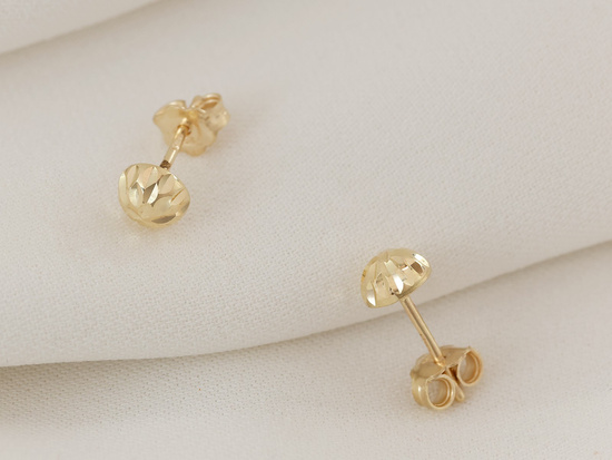 Diamentowane kolczyki złote półkule