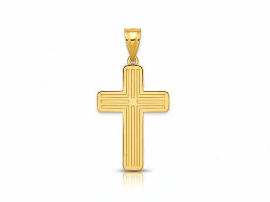 Złoty krzyżyk zawieszka wisiorek bez wizerunku
