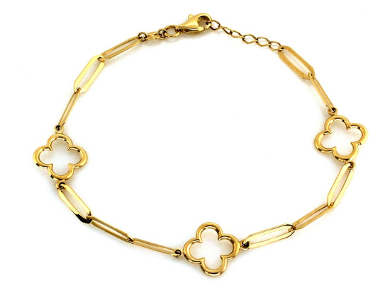 Bransoletka złota z modnych elementów na czasie