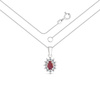 Zestaw srebrny 925 naszyjnik i kolczyki z rubinami i diamentowymi cyrkoniami