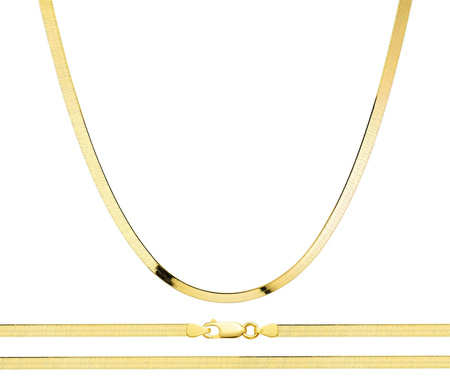 Złoty łańcuszek 585 taśma, żmijka