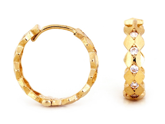 Kolczyki złote dekoracyjne kółka kółeczka