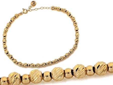 Bransoletka złota z diamentowymi kulkami