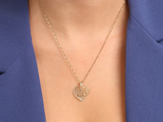 Zawieszka złota ażurowe serce