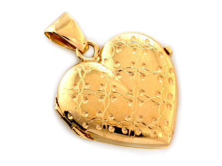 Zawieszka złota puzderko serce na zdjęcie