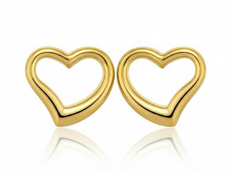 Kolczyki złote serduszka na sztyft