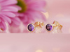Kolczyki złote delikate z cyrkonią na sztyfcie