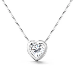 Naszyjnik srebrny 925 z diamentową cyrkonią - serce