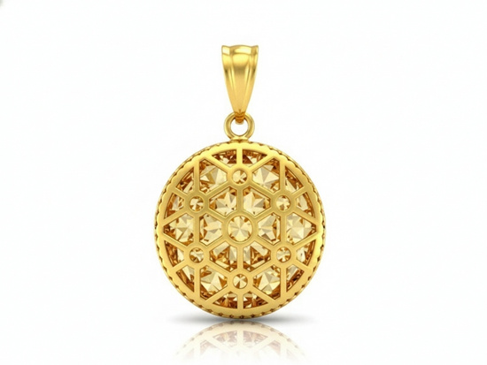 Ażurowa okrągła zawieszka złota