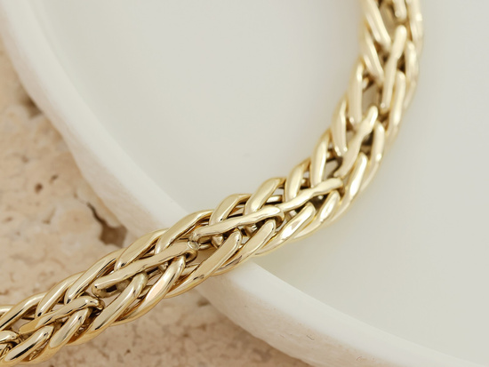 Bransoletka złota grube przeplatane ogniwa efektowna