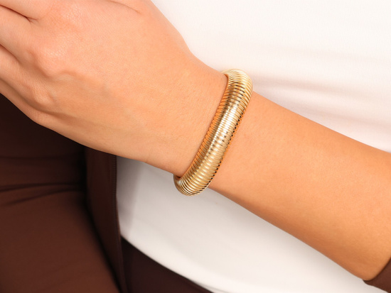 Bransoletka złota rozciągliwa efektowna