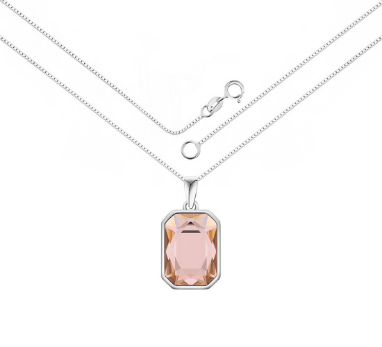 Naszyjnik srebrny 925 Swarovski - prostokąt
