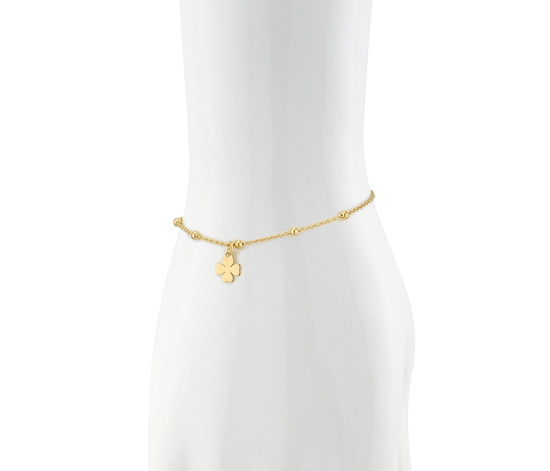 Złota bransoletka 925 koniczynka z kuleczkami - 17,5 - 19,5 cm