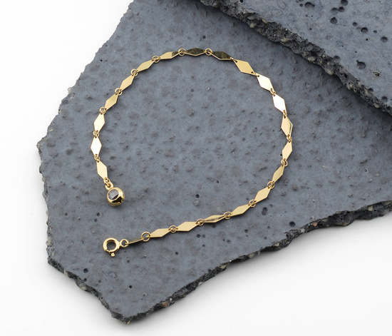 Złota bransoletka 585 romby