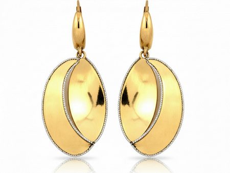 Kolczyki złote duże błyszczące owalne